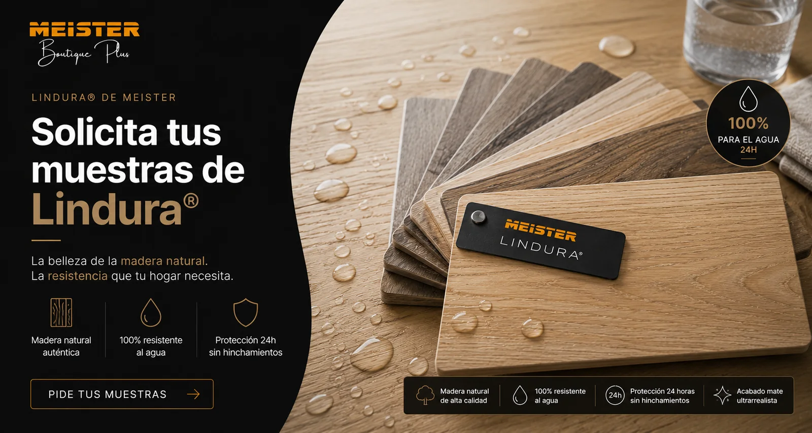 Muestras físicas de suelo de madera Lindura MEISTER